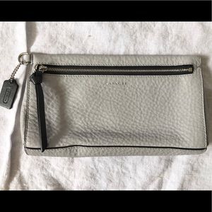 Coach pebbled leather gray Bleecker wallet/clutch